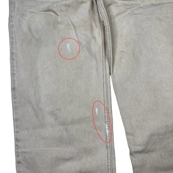 Levi’s Vintage 90s 550 Relaxed Fit Jeans FLAW USA Light Tan Mens 38x32 - Picture 3 of 7